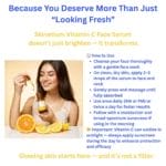 Person applying Skinetium Vitamin C Face Serum 15% to cleansed face with a dropper, focusing on even application for glowing skin.