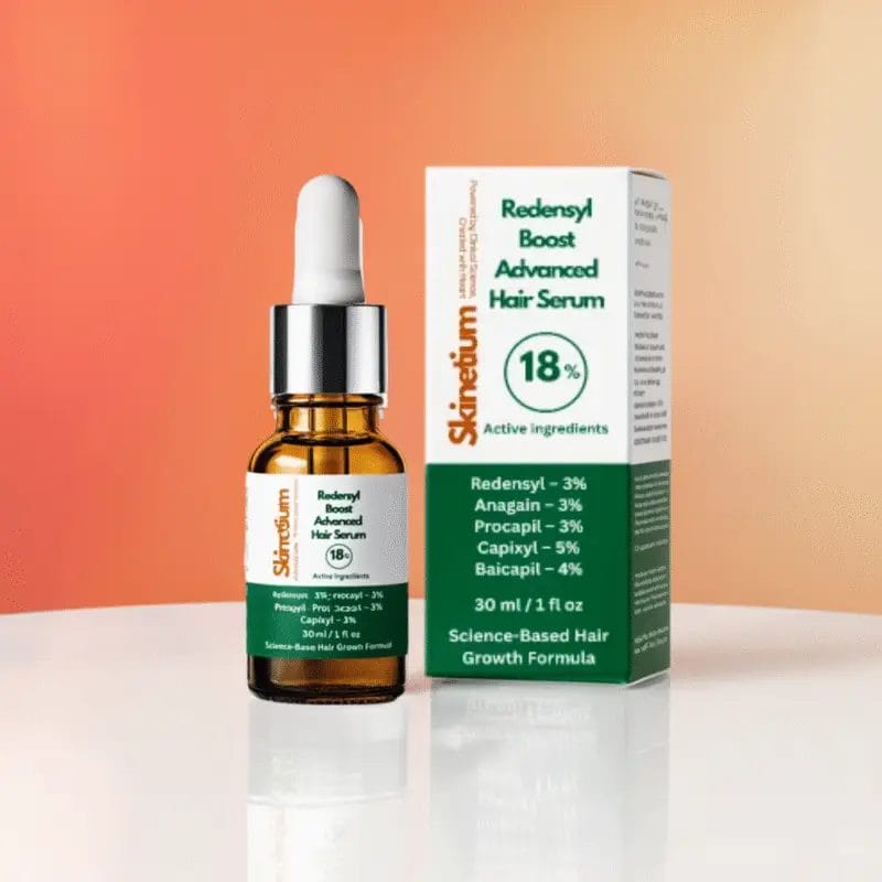 Skinetium Redensyl Boost Advanced Hair Serum with 18% actives for hair fall, thinning, and regrowth