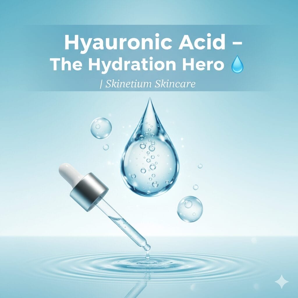 💧 Hyaluronic Acid Benefits – The Secret to Youthful, Glowing Skin | Skinetium Applying hyaluronic acid serum on face for glowing skin